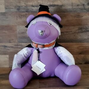 NWT Coach Halloween Witch Bear Collectible Stuffed Bear - Leather